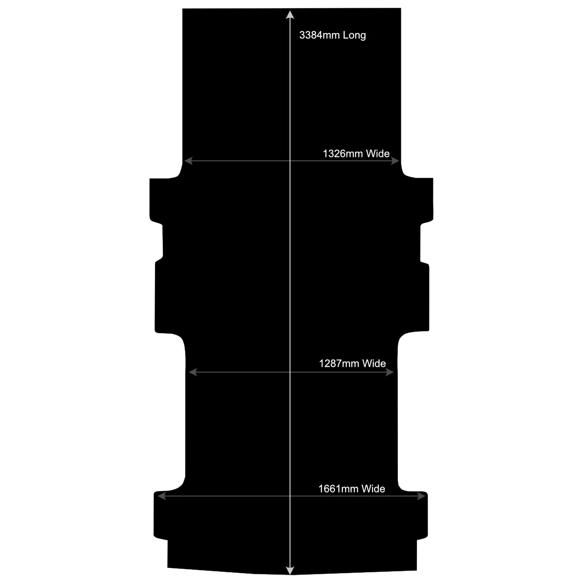 Rubber Van Mat to fit Ford Transit 350L LWB With Passenger Door Steps 2014 to Current - Image 2