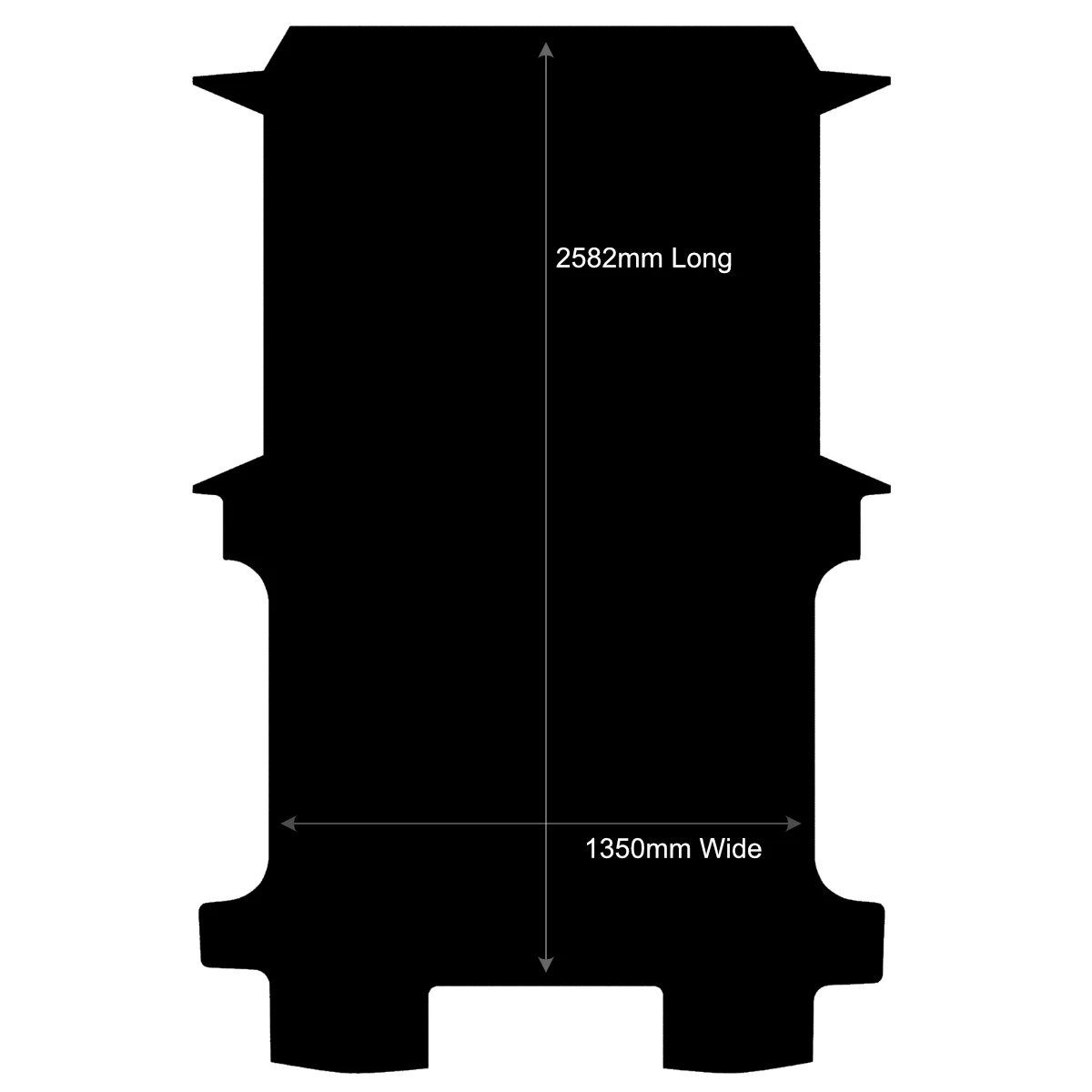 Rubber Van Mat to fit Ford Transit Van SWB - 2 Side Doors (September 2024 - Current) - Image 2