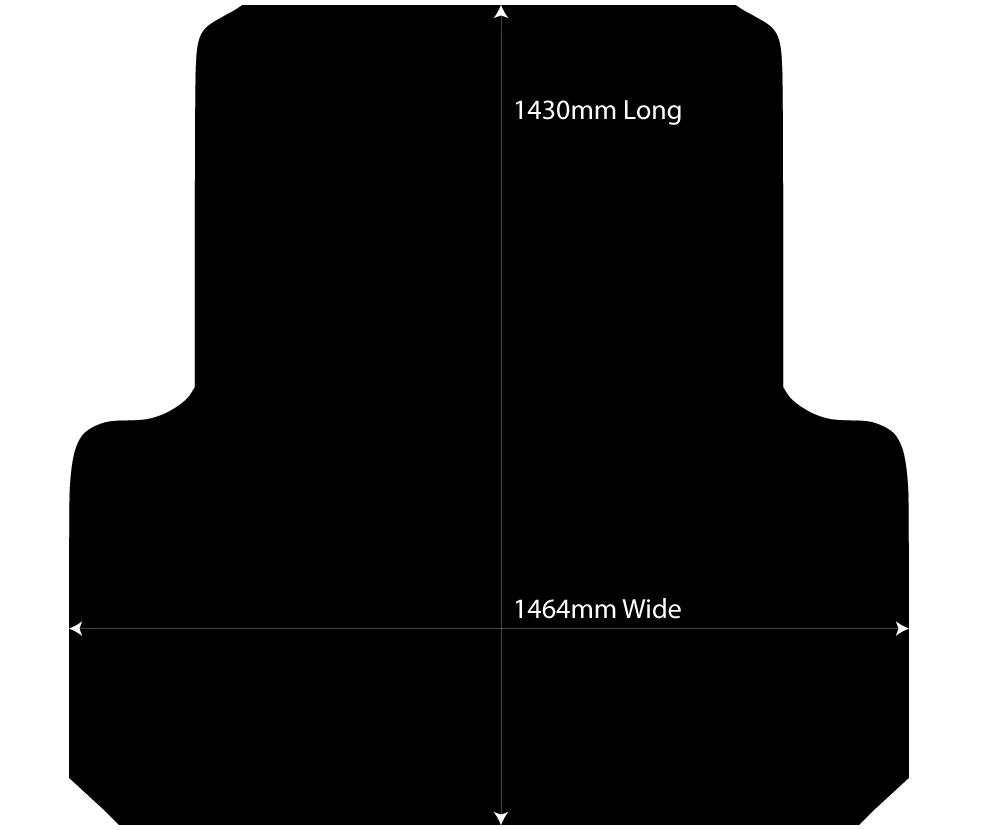 Rubber Ute Mat to fit Toyota Hilux Dual Cab (A-Deck and J-Deck) 2015 - November 2025 - Suits Factory Plastic Tub Liner - Image 3